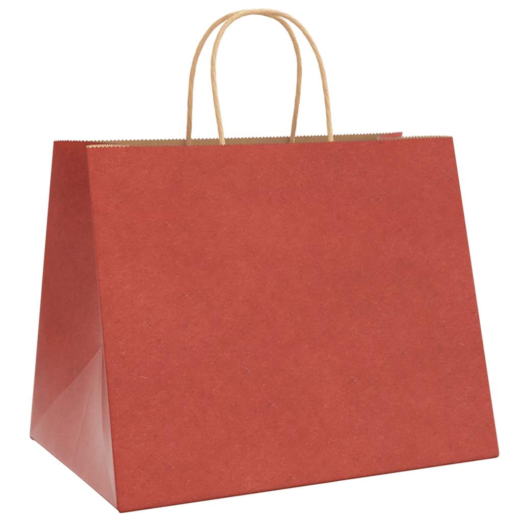 Paper Bags 250 pcs with Handles Red 32x22x24 cm