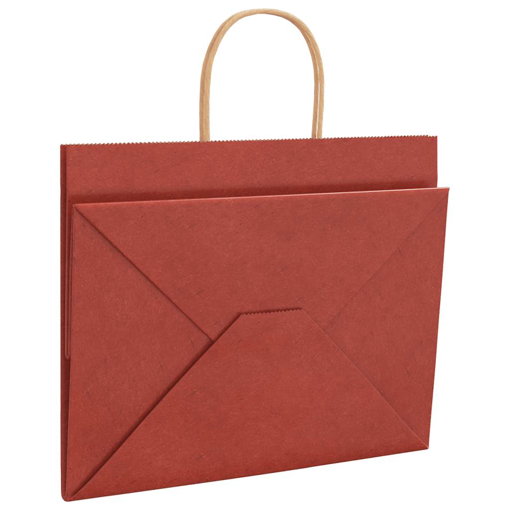 Paper Bags 250 pcs with Handles Red 32x22x24 cm