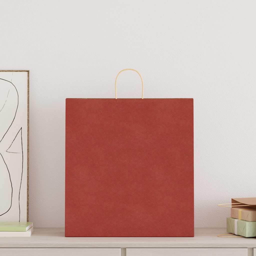Paper Bags 250 pcs with Handles Red 45x17x48 cm