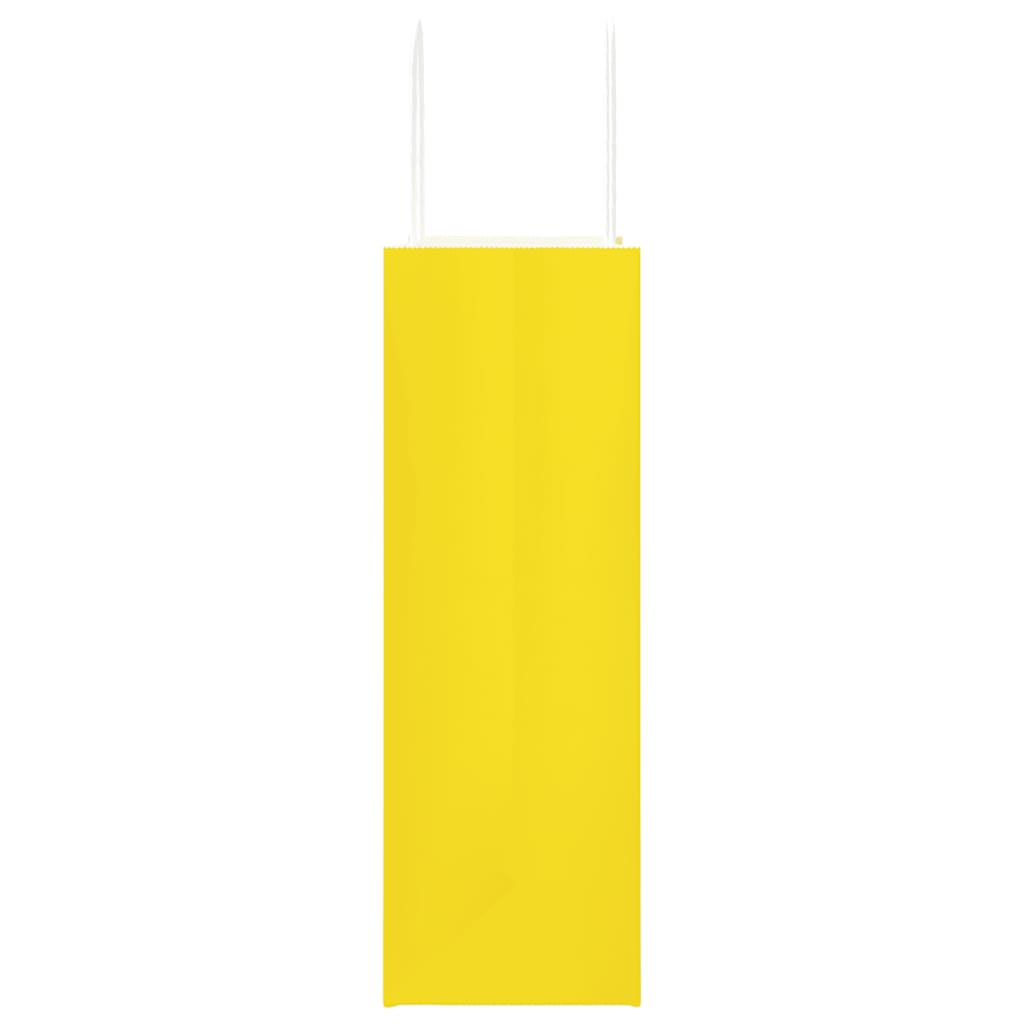 Paper Bags 50 pcs with Handles Yellow 26x12x35 cm
