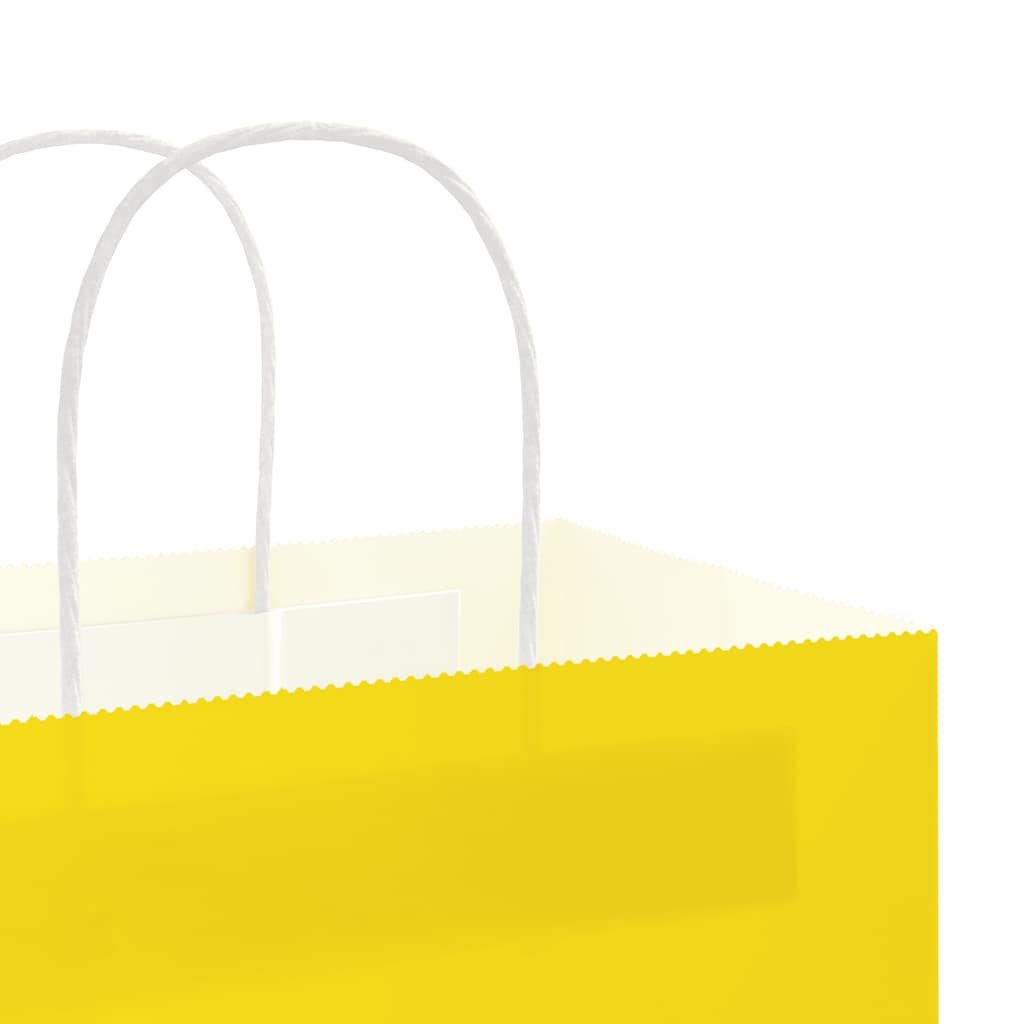 Paper Bags 50 pcs with Handles Yellow 32x17x44 cm