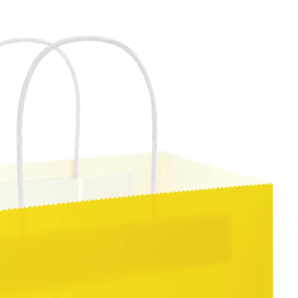 Paper Bags 250 pcs with Handles Yellow 32x22x28 cm