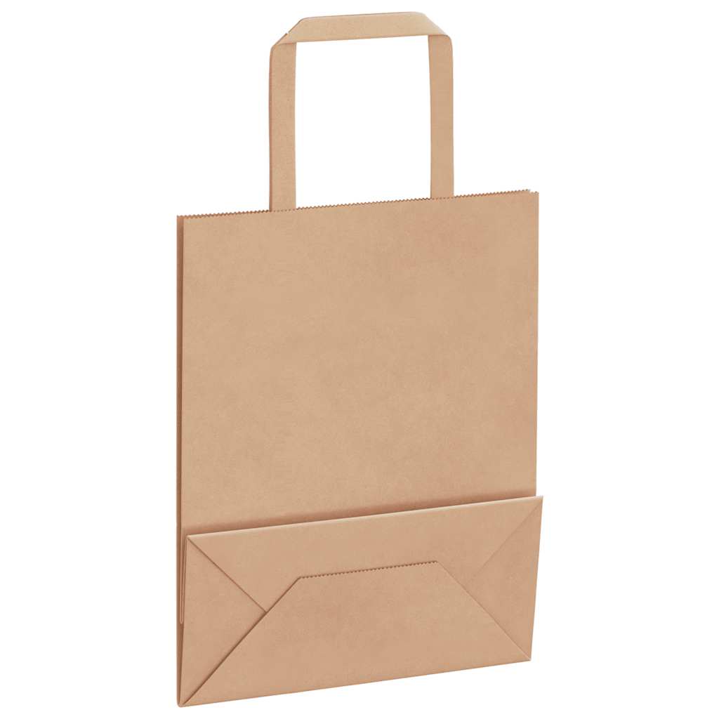 Paper Bags 50 pcs with Handles Brown 18x8x22 cm
