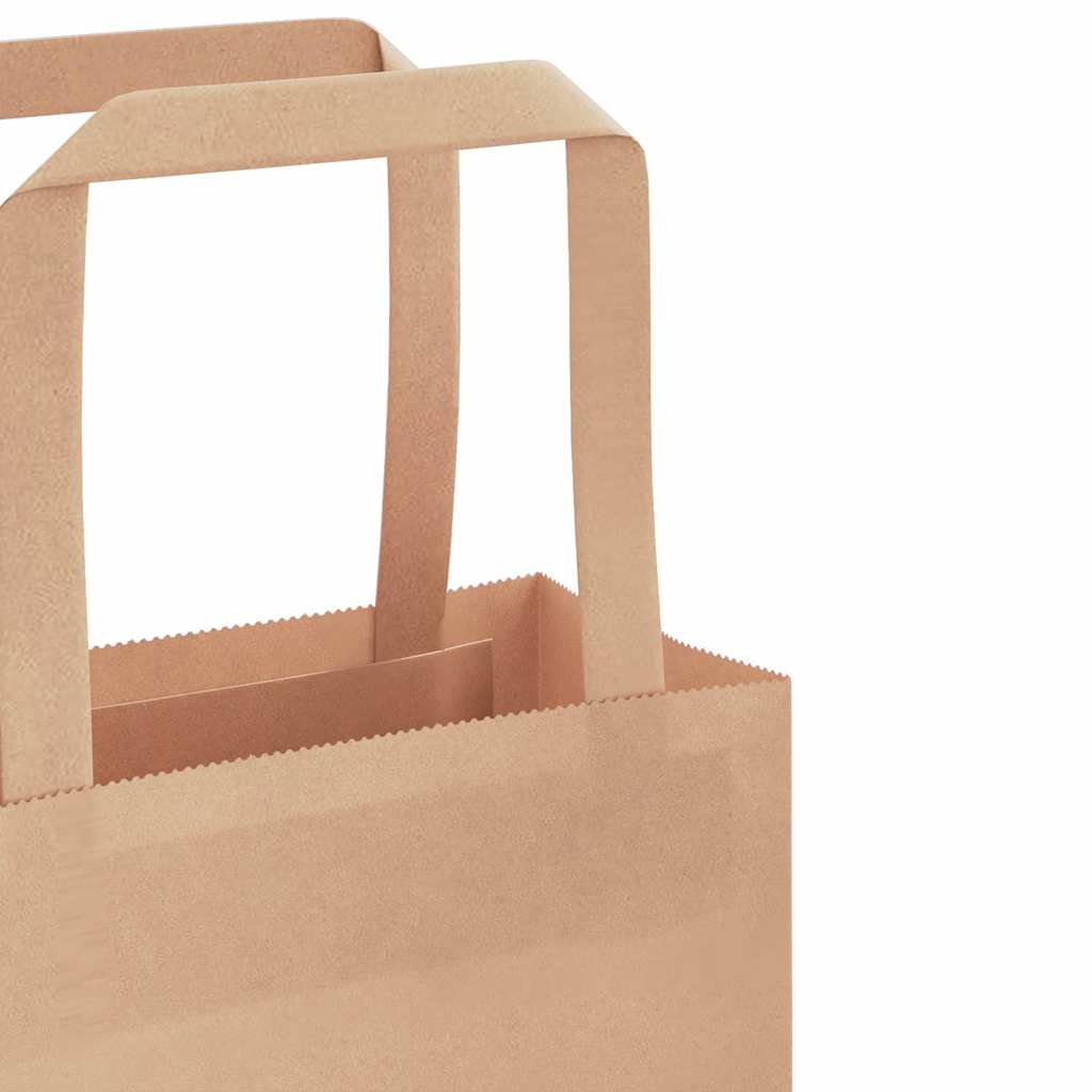Paper Bags 50 pcs with Handles Brown 18x8x22 cm