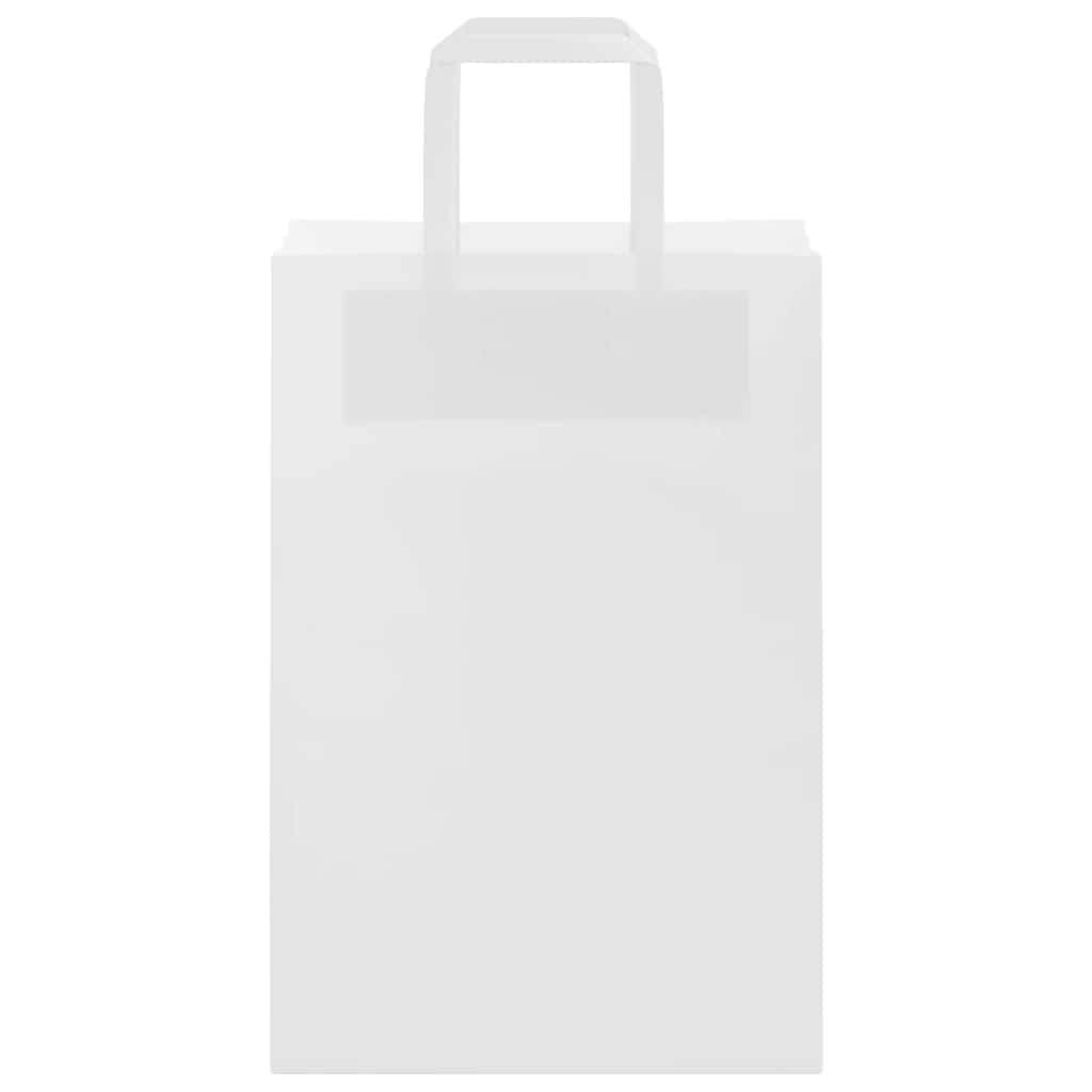Paper Bags 250 pcs with Handles White 21x11x31 cm