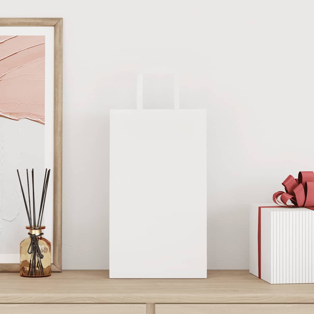 Paper Bags 250 pcs with Handles White 21x11x36 cm