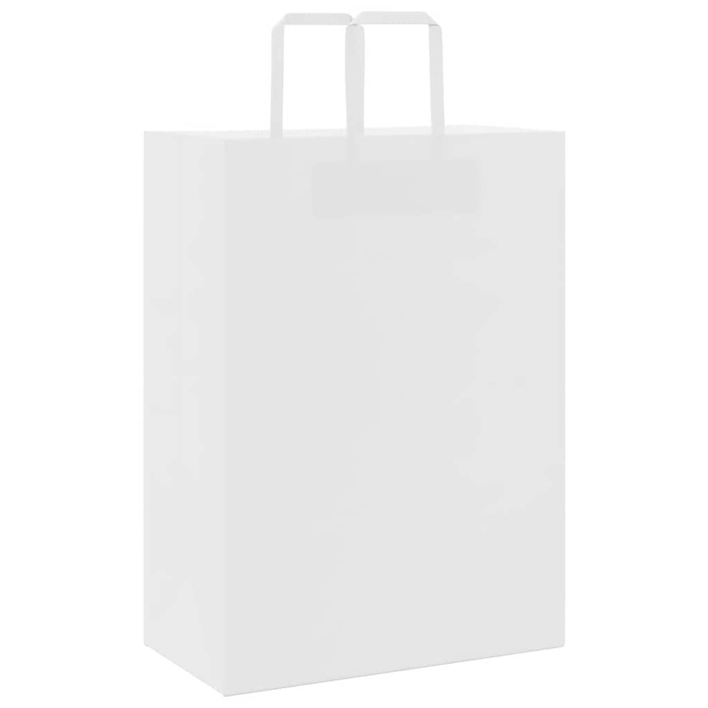 Paper Bags 250 pcs with Handles White 32x17x44 cm