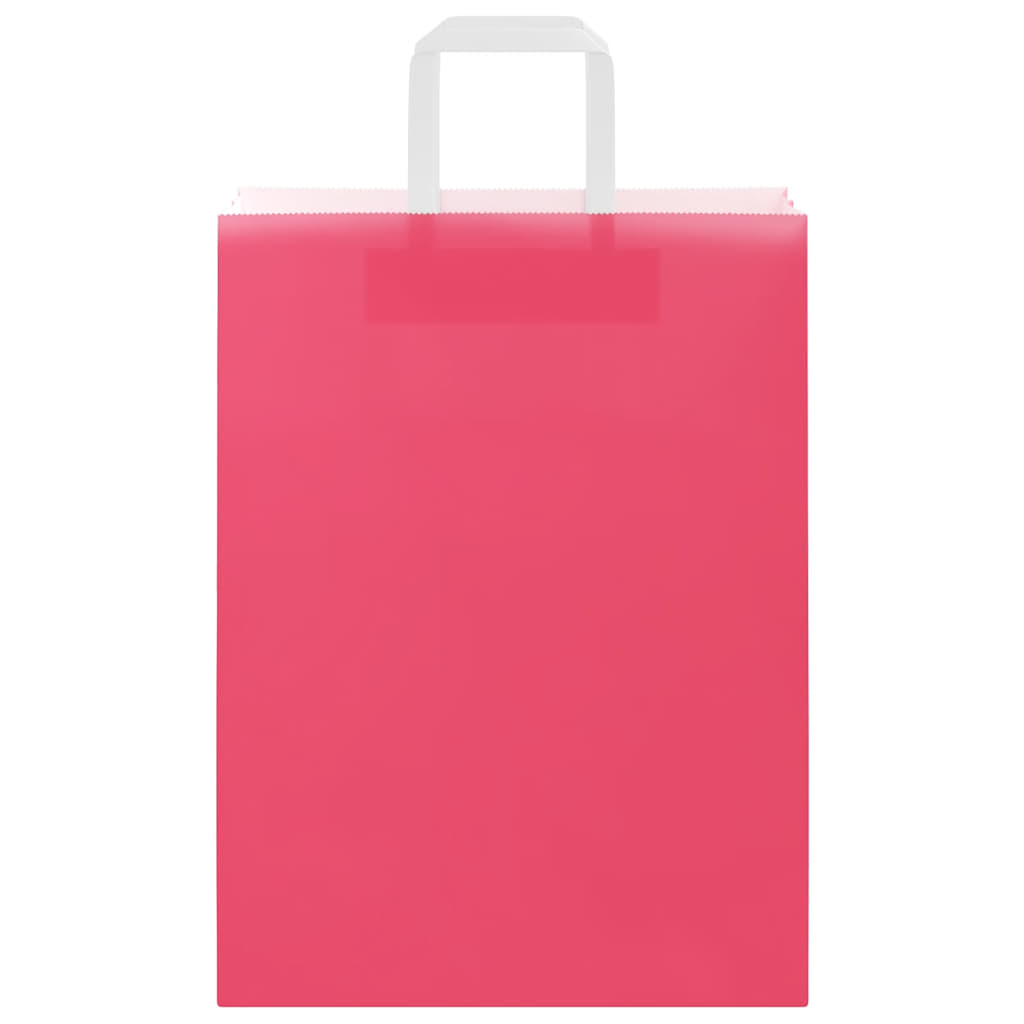 Paper Bags 50 pcs with Handles Pink 26x12x35 cm