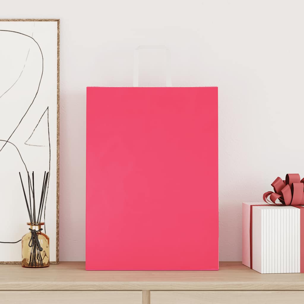 Paper Bags 50 pcs with Handles Pink 32x17x44 cm