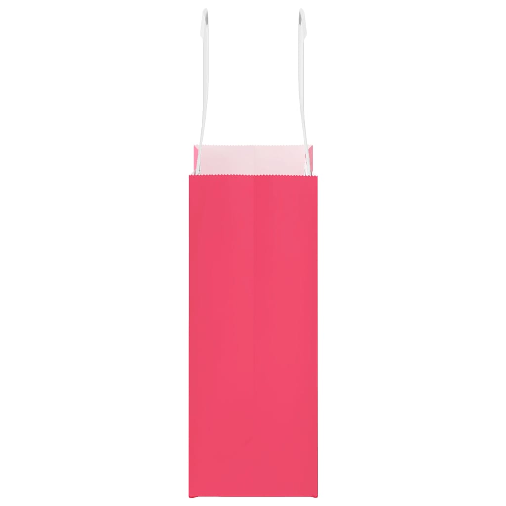 Paper Bags 250 pcs with Handles Pink 15x8x21 cm