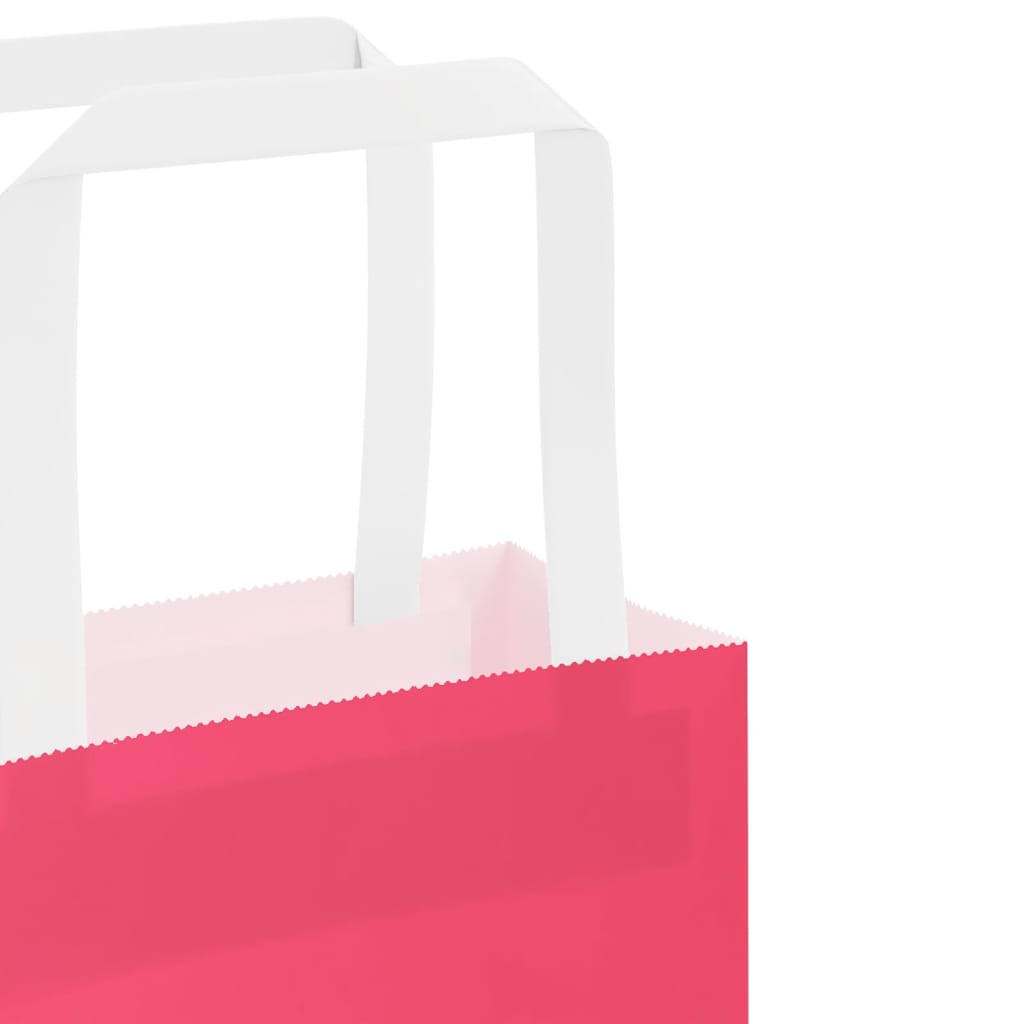 Paper Bags 250 pcs with Handles Pink 21x11x28 cm