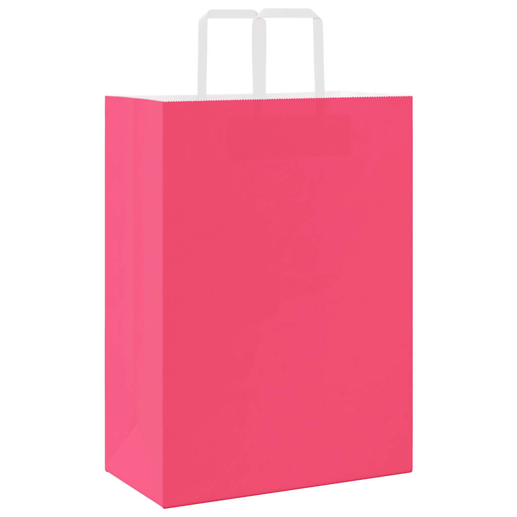 Paper Bags 250 pcs with Handles Pink 32x17x44 cm