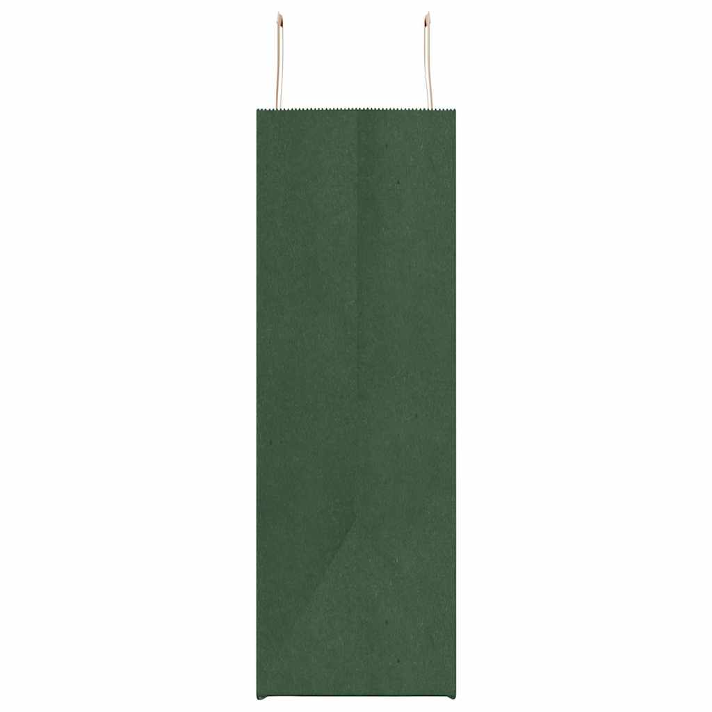 Paper Bags 250 pcs with Handles Green 54x15x49 cm