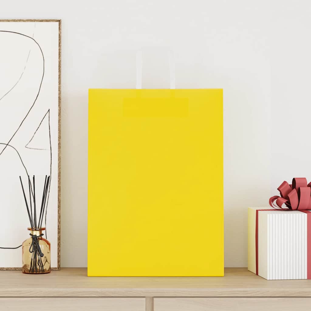 Paper Bags 50 pcs with Handles Yellow 32x17x44 cm