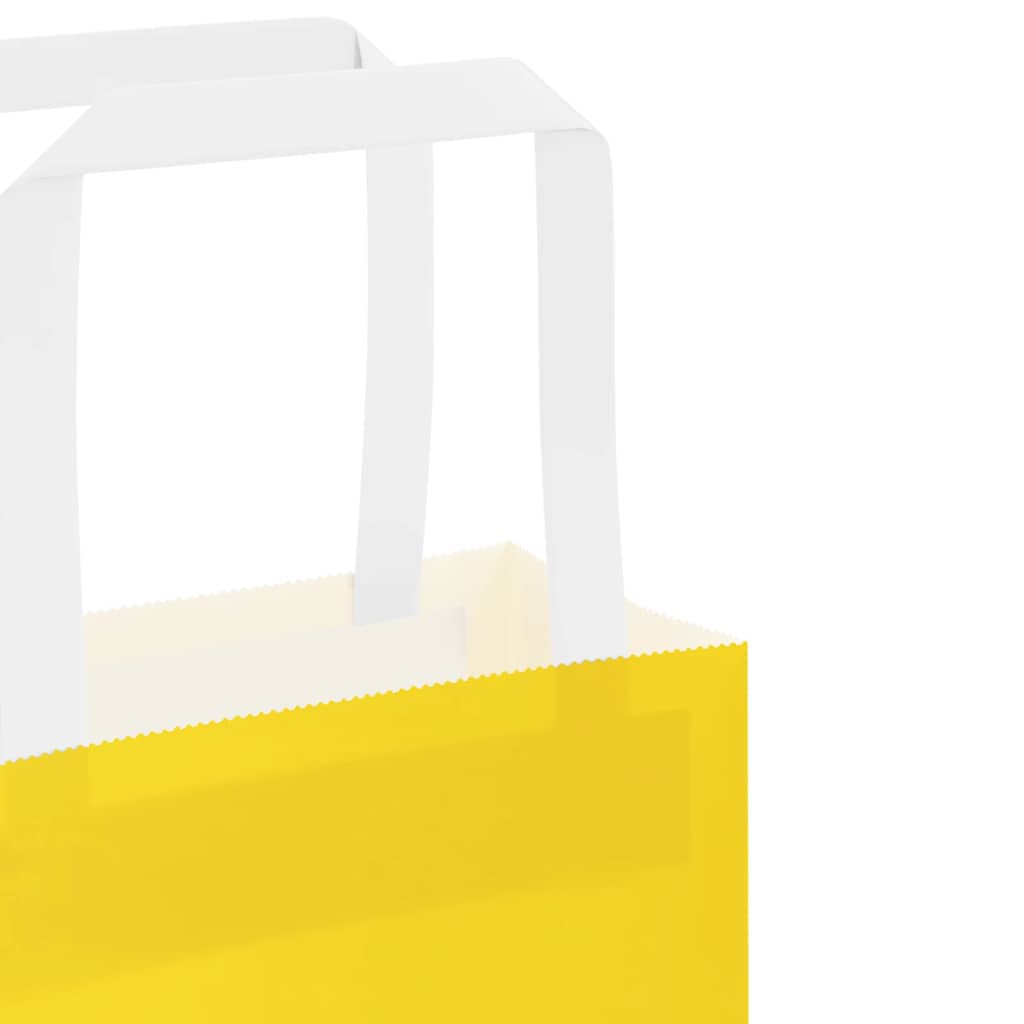 Paper Bags 250 pcs with Handles Yellow 32x17x25 cm