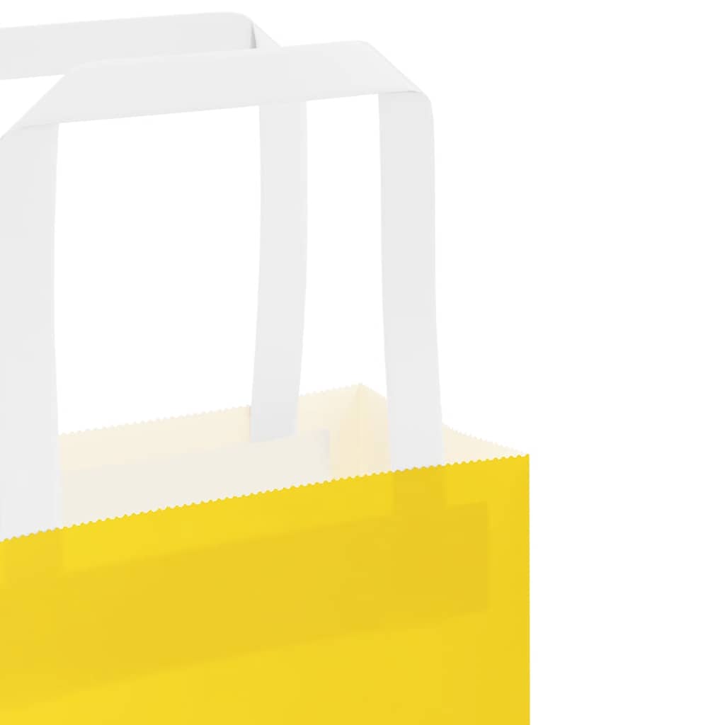 Paper Bags 250 pcs with Handles Yellow 45x17x48 cm