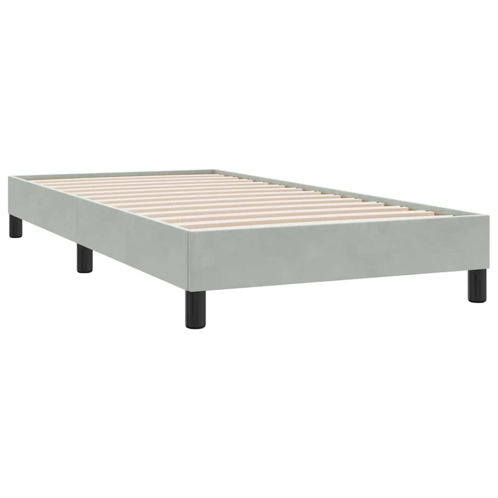 vidaXL Box Spring Bed with Mattress Light Grey 80x210 cm Velvet