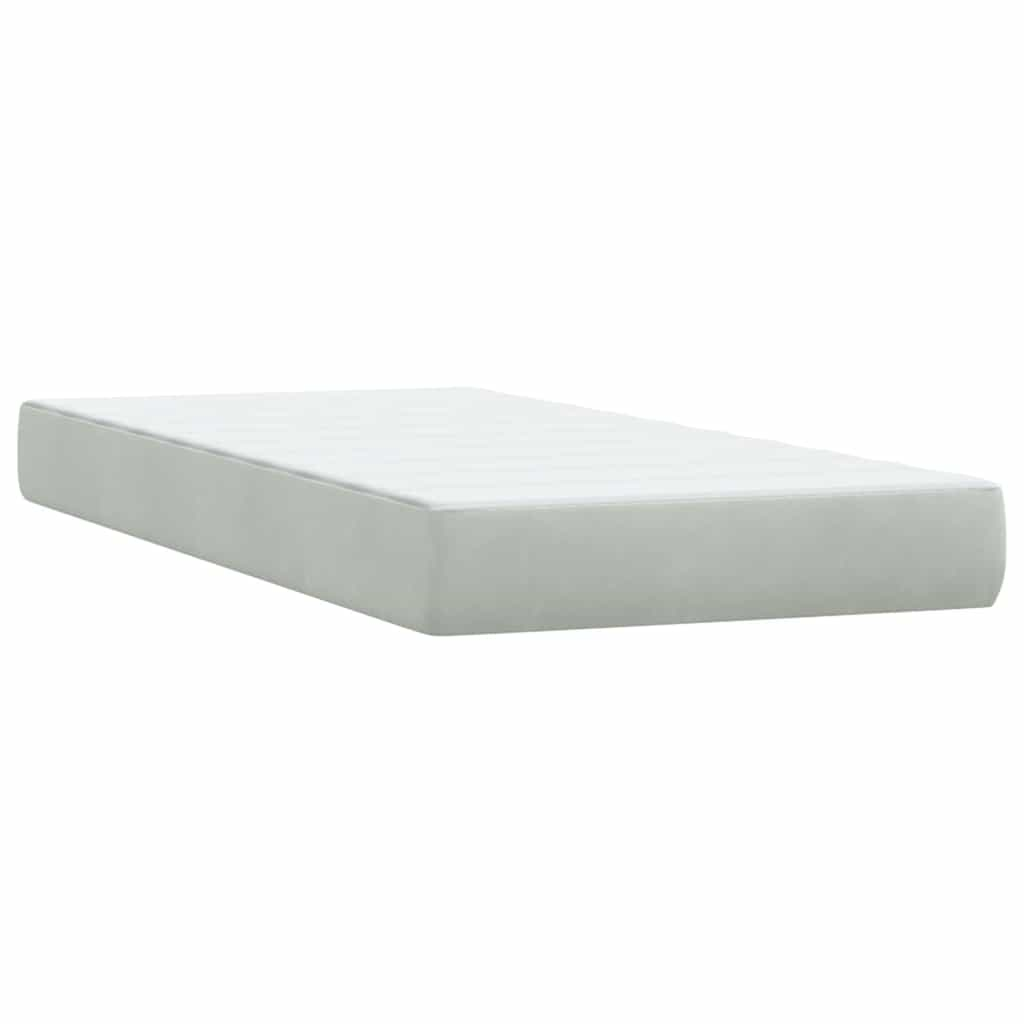 vidaXL Box Spring Bed with Mattress Light Grey 80x210 cm Velvet