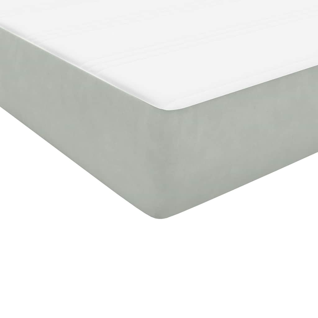 vidaXL Box Spring Bed with Mattress Light Grey 80x210 cm Velvet