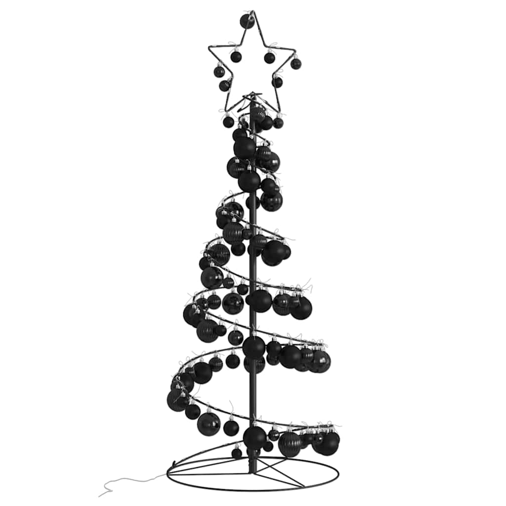 vidaXL LED Christmas Tree with Baubles 80 LEDs Warm White 120 cm