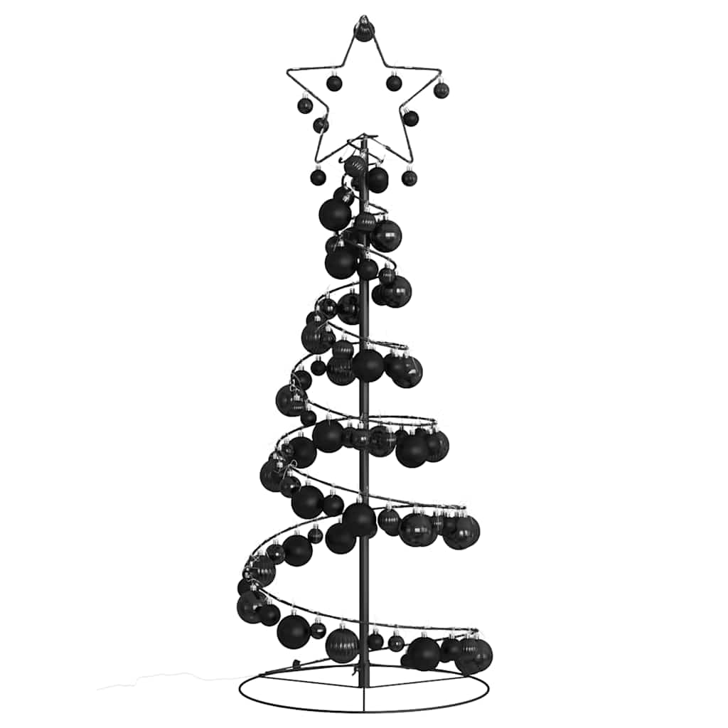 vidaXL LED Christmas Tree with Baubles 80 LEDs Warm White 120 cm