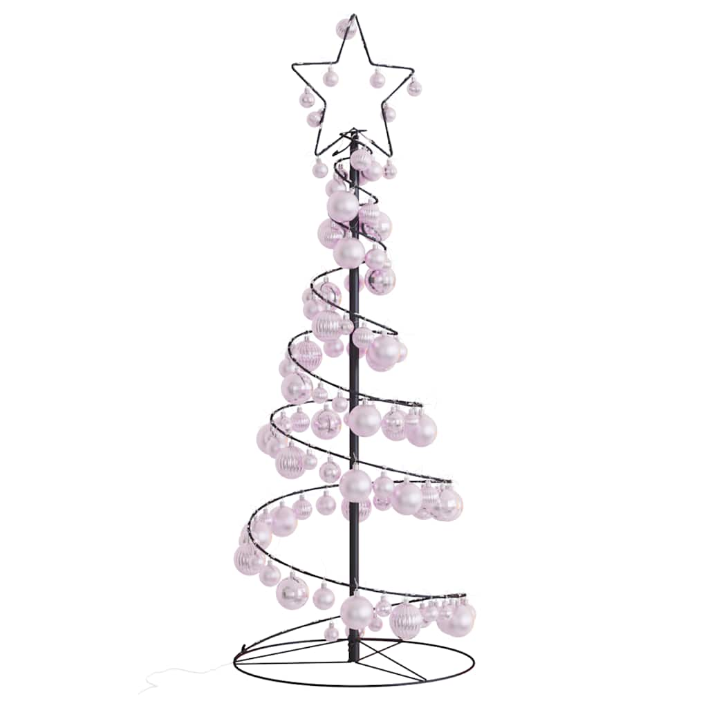 vidaXL LED Christmas Tree with Baubles 80 LEDs Warm White 120 cm