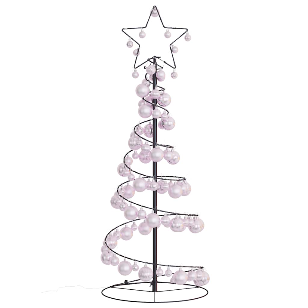 vidaXL LED Christmas Tree with Baubles 80 LEDs Warm White 120 cm