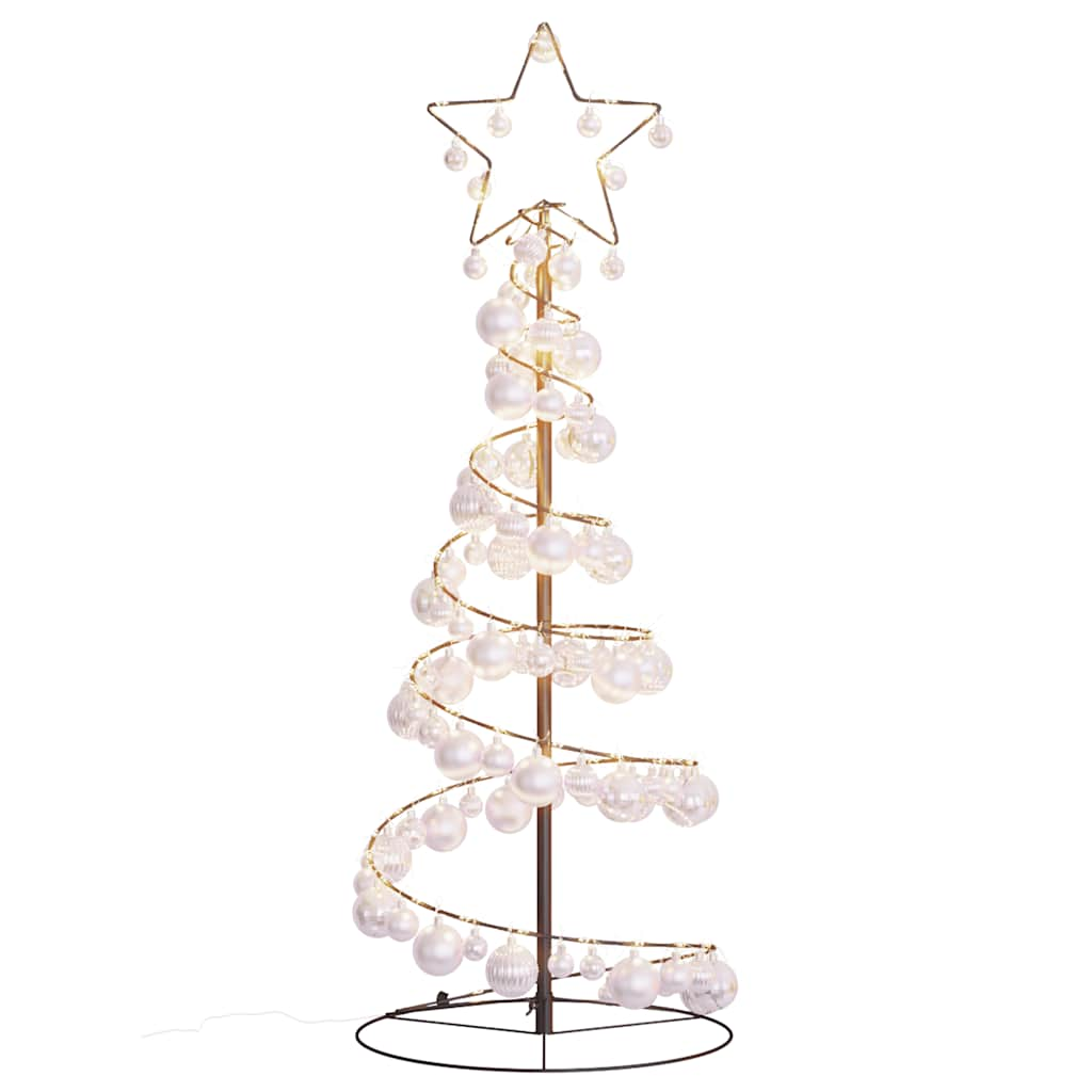 vidaXL LED Christmas Tree with Baubles 80 LEDs Warm White 120 cm