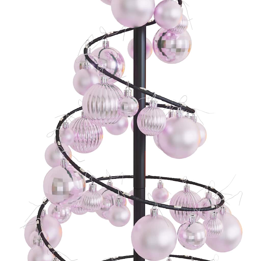 vidaXL LED Christmas Tree with Baubles 80 LEDs Warm White 120 cm