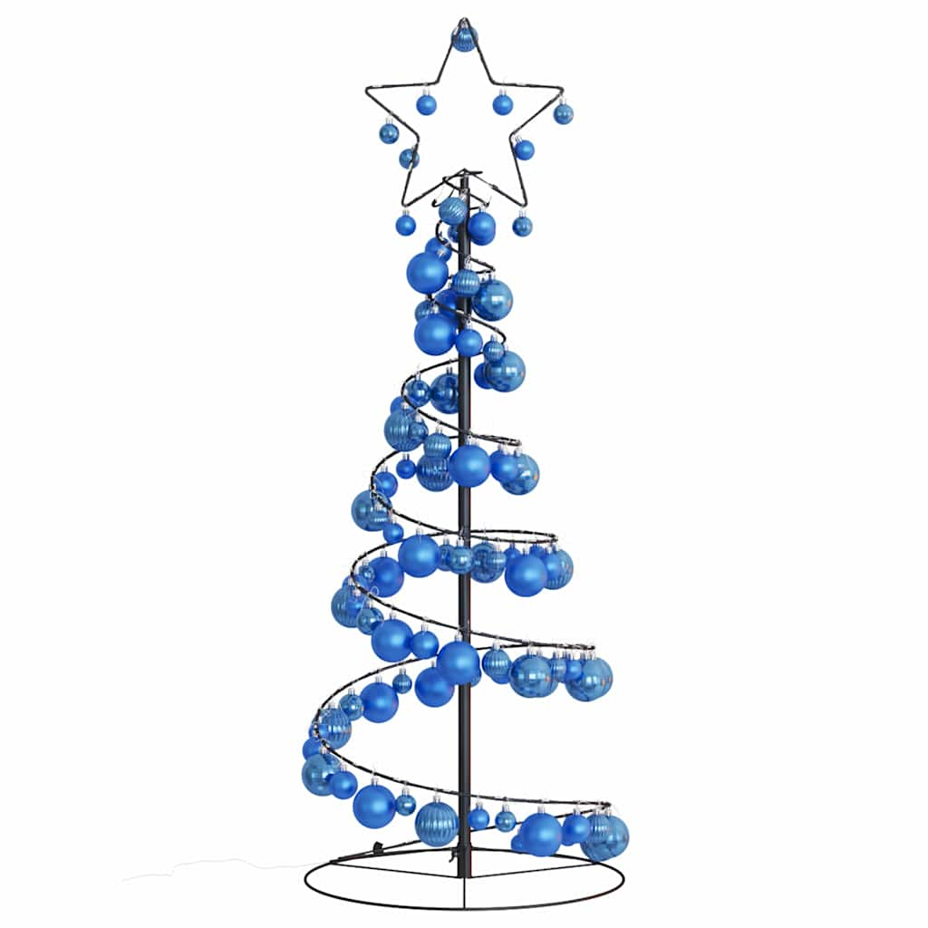 vidaXL LED Christmas Tree with Baubles 80 LEDs Warm White 120 cm