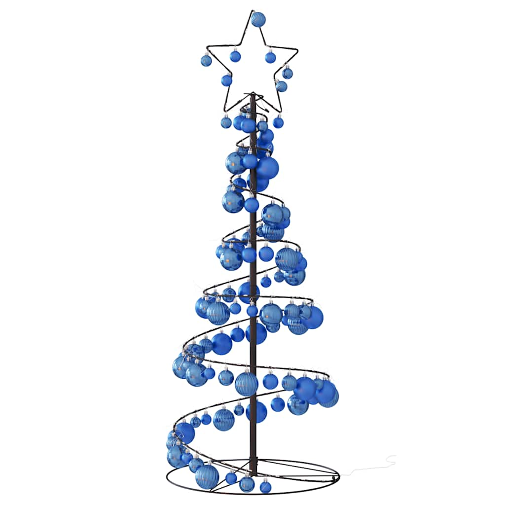 vidaXL LED Christmas Tree with Baubles 80 LEDs Warm White 120 cm