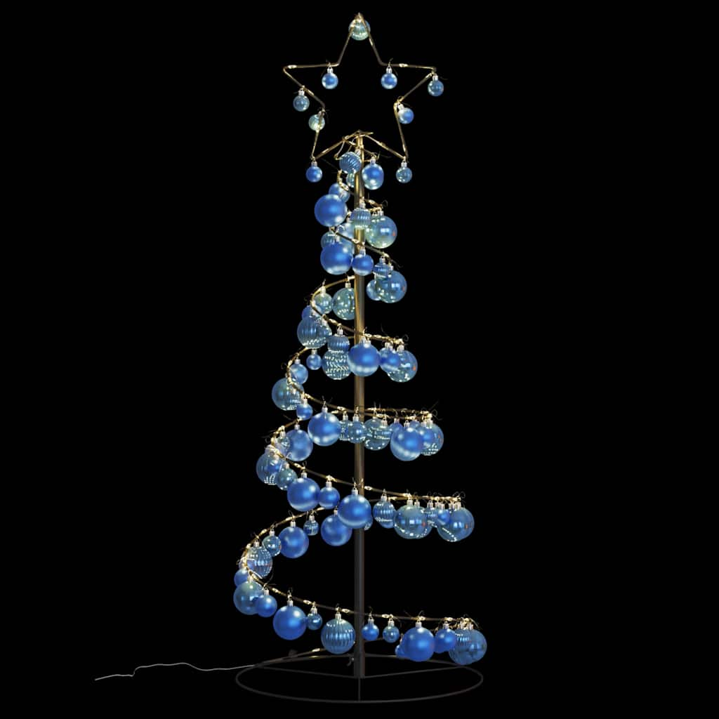 vidaXL LED Christmas Tree with Baubles 80 LEDs Warm White 120 cm