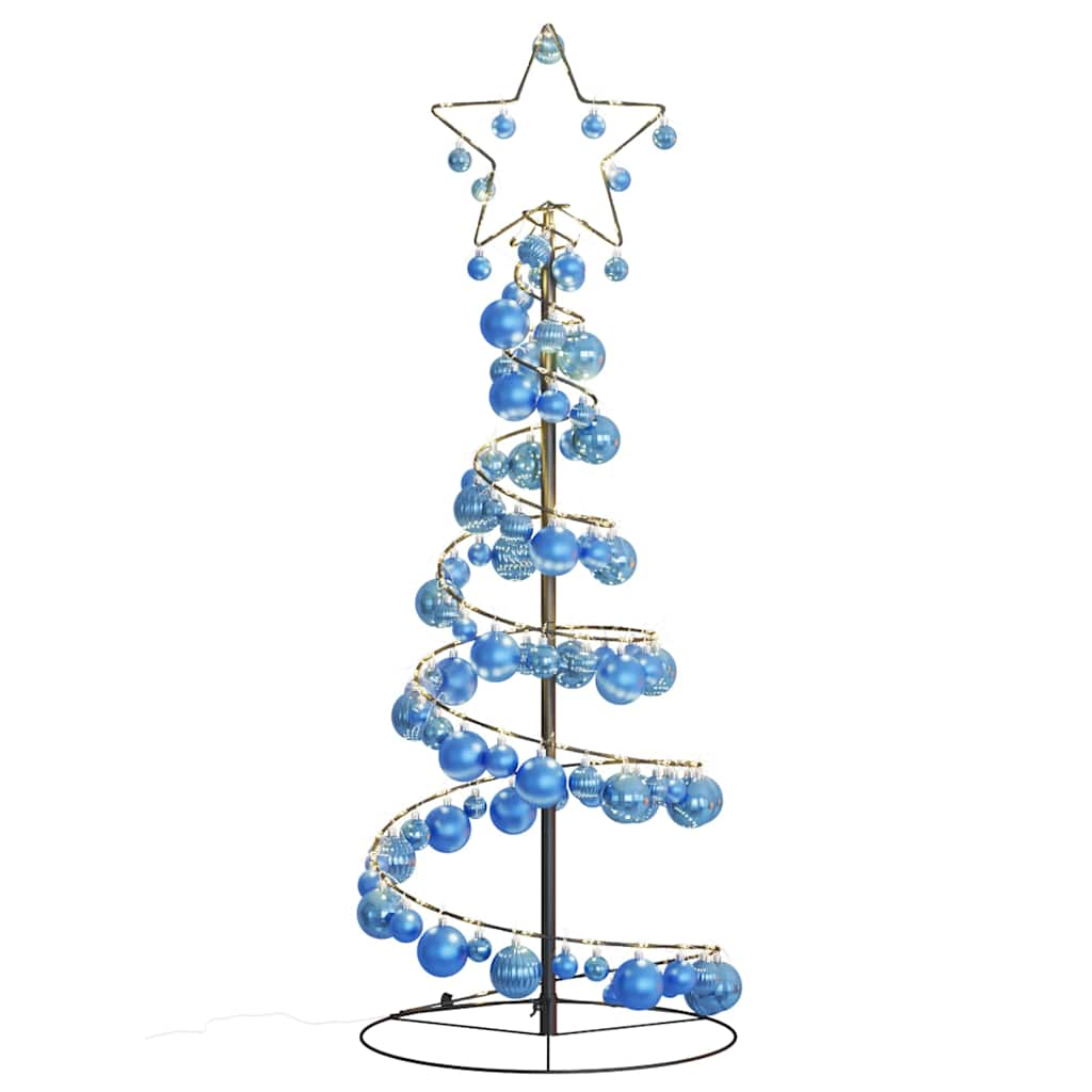 vidaXL LED Christmas Tree with Baubles 80 LEDs Warm White 120 cm