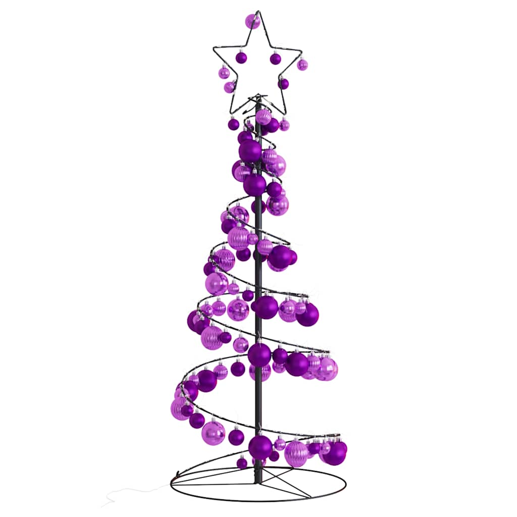 vidaXL LED Christmas Tree with Baubles 80 LEDs Warm White 120 cm