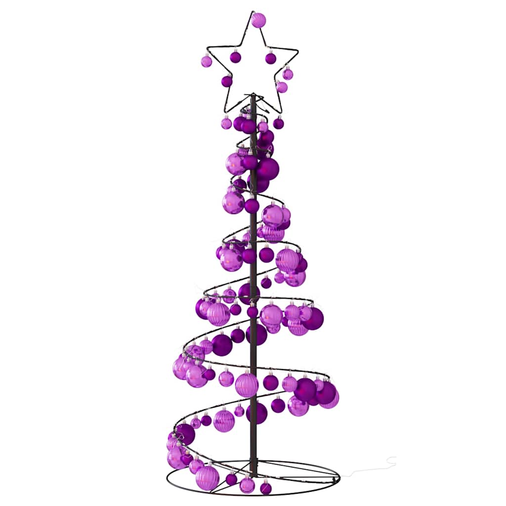 vidaXL LED Christmas Tree with Baubles 80 LEDs Warm White 120 cm