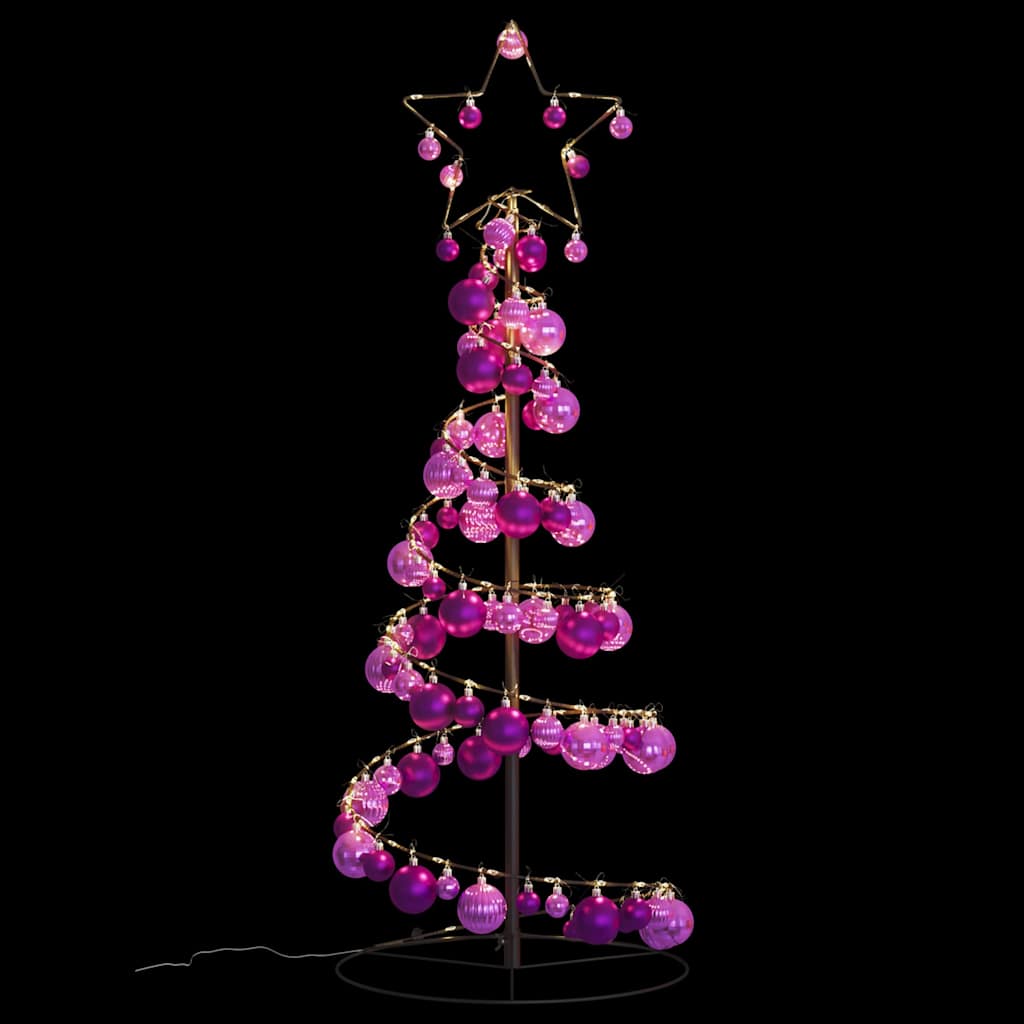 vidaXL LED Christmas Tree with Baubles 80 LEDs Warm White 120 cm