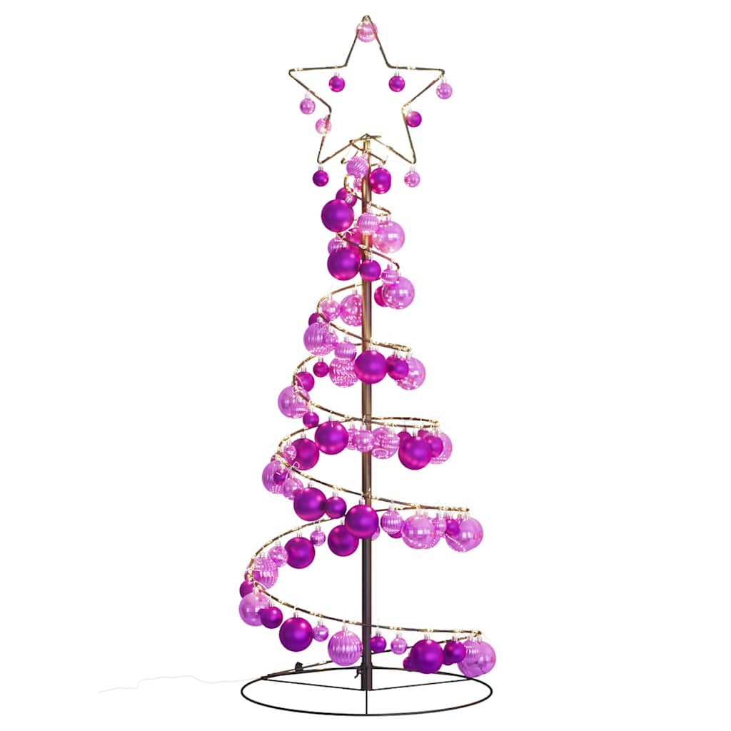 vidaXL LED Christmas Tree with Baubles 80 LEDs Warm White 120 cm