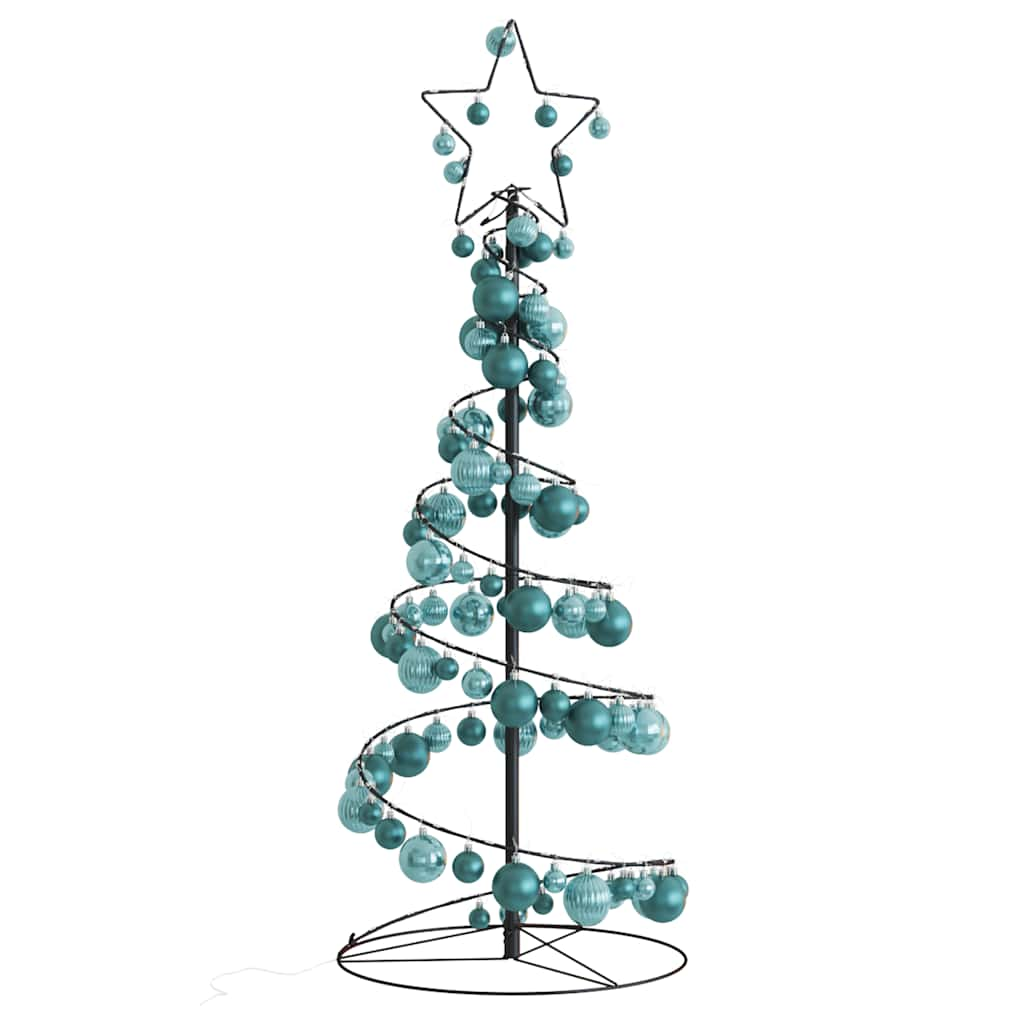 vidaXL LED Christmas Tree with Baubles 80 LEDs Warm White 120 cm