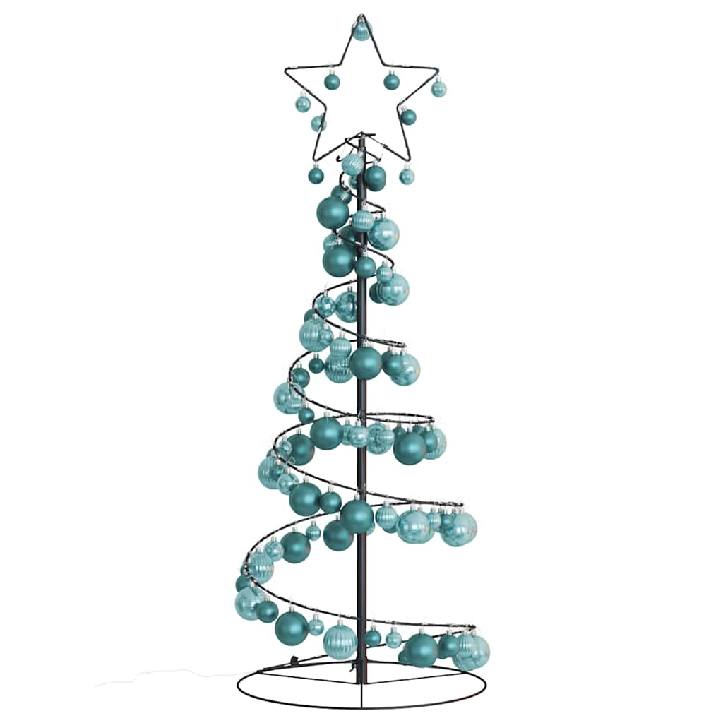 vidaXL LED Christmas Tree with Baubles 80 LEDs Warm White 120 cm