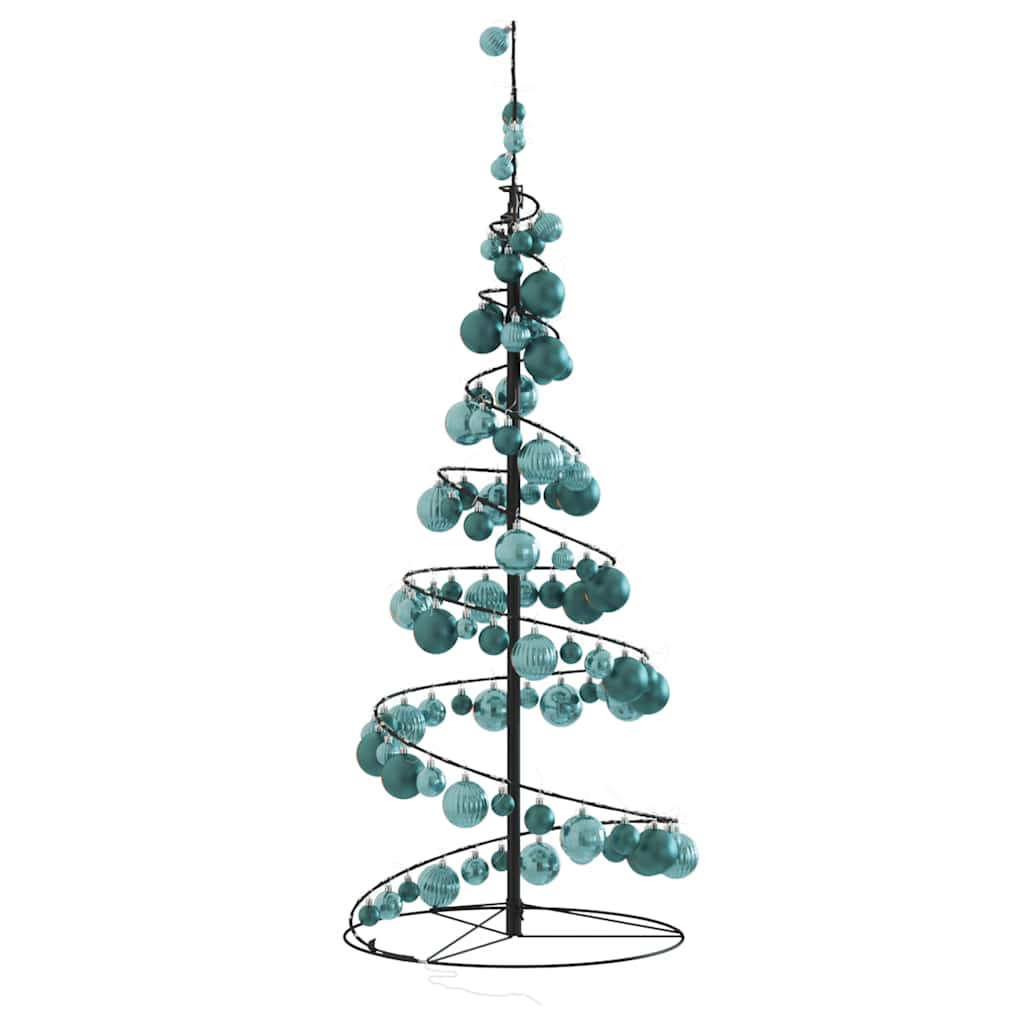 vidaXL LED Christmas Tree with Baubles 80 LEDs Warm White 120 cm