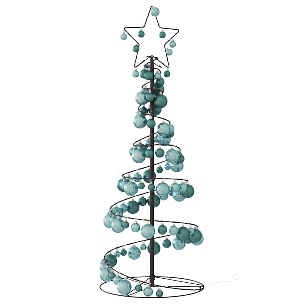 vidaXL LED Christmas Tree with Baubles 80 LEDs Warm White 120 cm