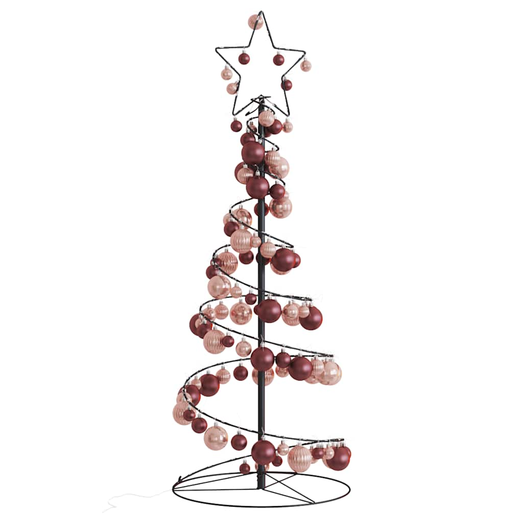 vidaXL LED Christmas Tree with Baubles 80 LEDs Warm White 120 cm