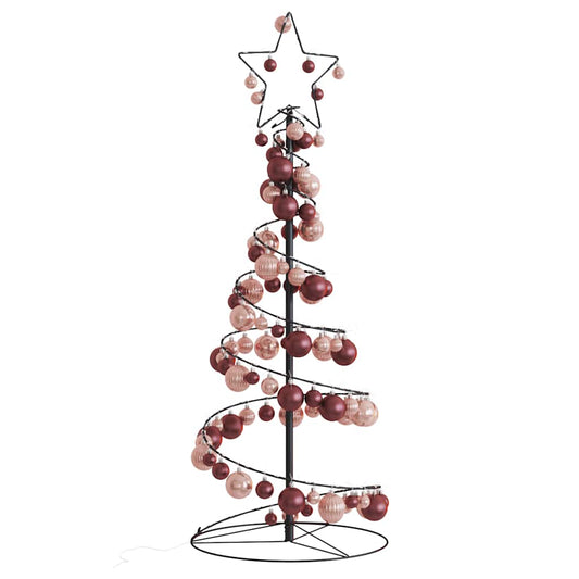 vidaXL LED Christmas Tree with Baubles 80 LEDs Warm White 120 cm