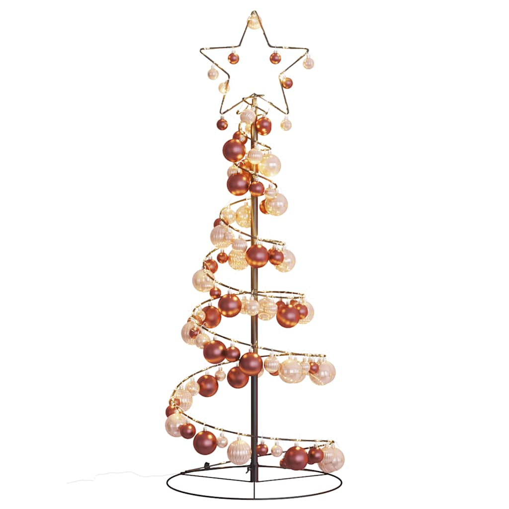 vidaXL LED Christmas Tree with Baubles 80 LEDs Warm White 120 cm