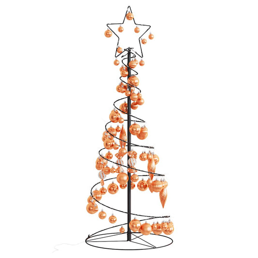 vidaXL LED Christmas Tree with Baubles 80 LEDs Warm White 120 cm