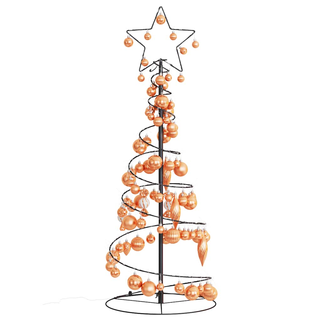 vidaXL LED Christmas Tree with Baubles 80 LEDs Warm White 120 cm