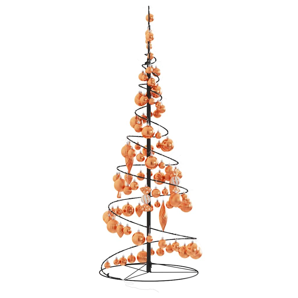 vidaXL LED Christmas Tree with Baubles 80 LEDs Warm White 120 cm