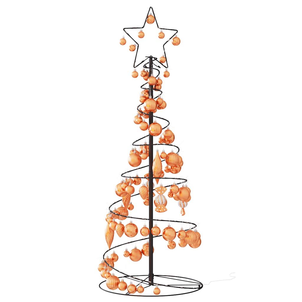 vidaXL LED Christmas Tree with Baubles 80 LEDs Warm White 120 cm