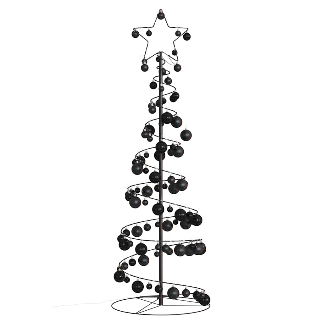 vidaXL LED Christmas Tree with Baubles 100 LEDs Warm White 150 cm