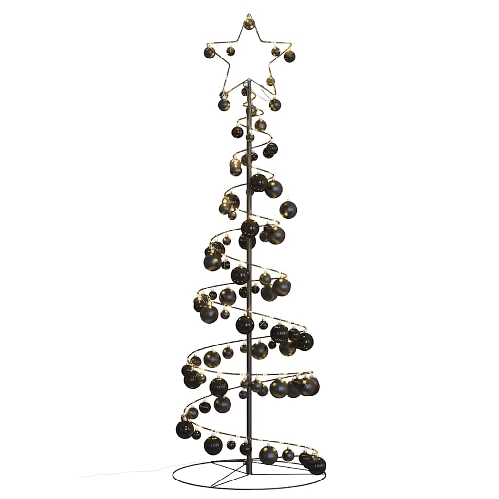 vidaXL LED Christmas Tree with Baubles 100 LEDs Warm White 150 cm